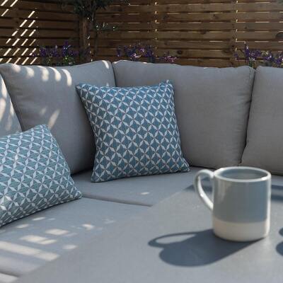 Maze - Outdoor Fabric Pulse Rectangular Corner Dining Set with Rising Table - Oatmeal product image