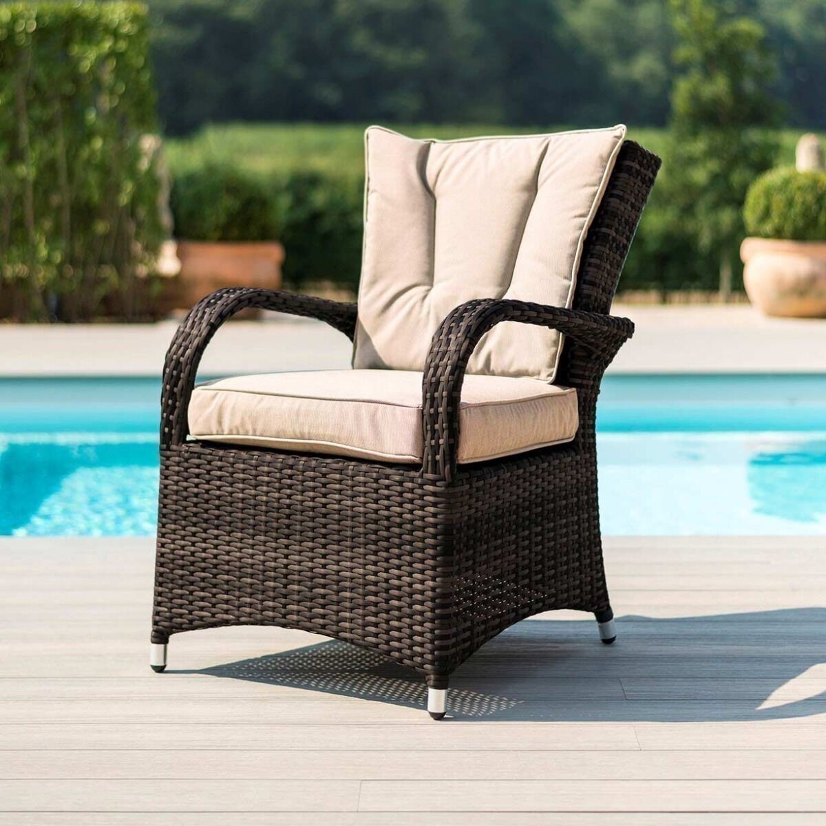 Maze - Texas 6 Seat Round Rattan Dining Set with Ice Bucket & Lazy Susan - Brown product image