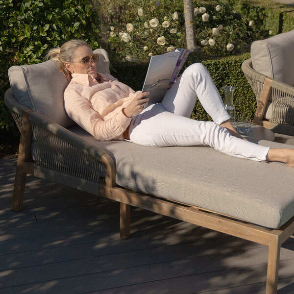 Maze - Martinique Rope Weave Double Sunlounger Set with Round Coffee Table product image