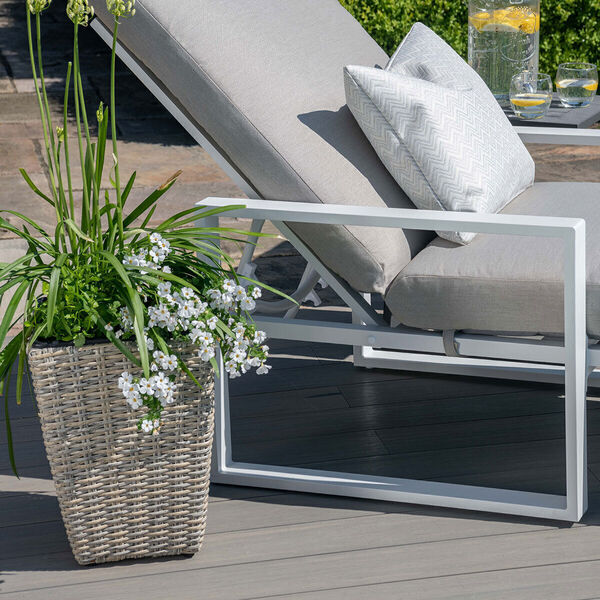 Maze - Amalfi Aluminium Sunlounger - White product image