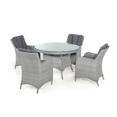 Maze - Ascot 4 Seat Round Rattan Dining Set with Weatherproof Cushions product image