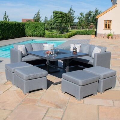 Maze - Outdoor Fabric Fuzion Cube Sofa Set with Fire Pit - Flanelle product image