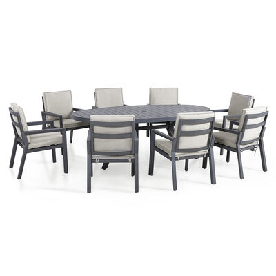 Maze - New York 8 Seat Oval Aluminium Dining Set product image