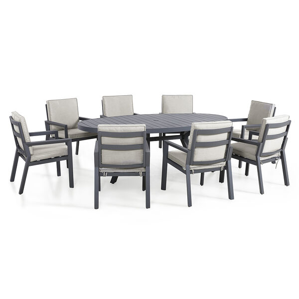 Maze - New York 8 Seat Oval Aluminium Dining Set product image