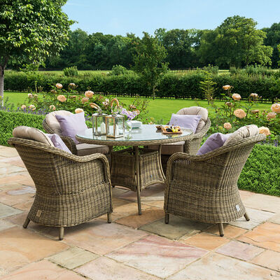 Maze - Winchester Heritage 4 Seat Round Rattan Dining Set product image