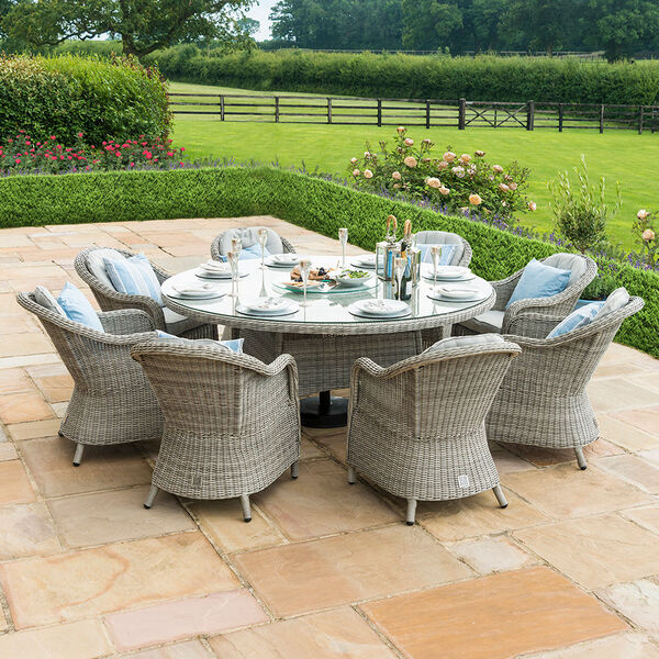 Maze - Oxford Heritage 8 Seat Rattan Round Dining Set with Ice Bucket & Lazy Susan product image