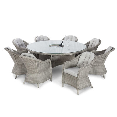 Maze - Oxford Heritage 8 Seat Rattan Round Dining Set with Ice Bucket & Lazy Susan product image