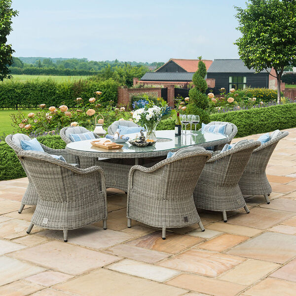 Maze - Oxford Heritage 8 Seat Rattan Oval Dining Set with Ice Bucket & Lazy Susan product image