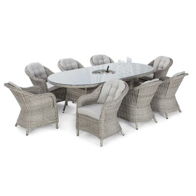 Maze - Oxford Heritage 8 Seat Rattan Oval Dining Set with Ice Bucket & Lazy Susan product image