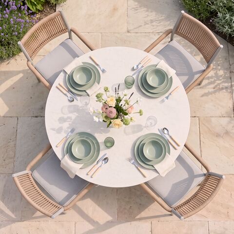Cambridge Rattan Rope 4 Seat Round Dining Set