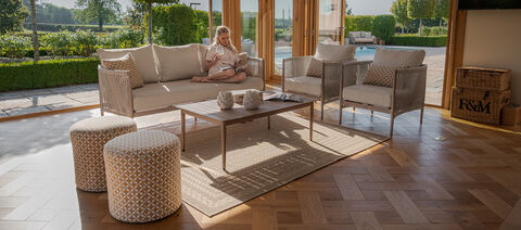 Maze - Havana 3 Seat Sofa Set with Rectangular Coffee Table - Cream Linen