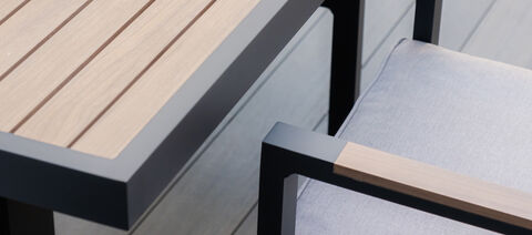 Maze - Vancouver 4 Seat Aluminium Square Dining Set - Dove Grey