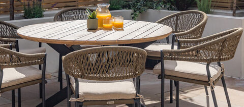 Maze - Bali Rope Weave 6 Seat Round Dining Set
