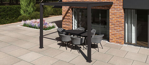 Maze - Como - 3m x 3m Aluminium Outdoor Garden Pergola Lean To Wall - Grey